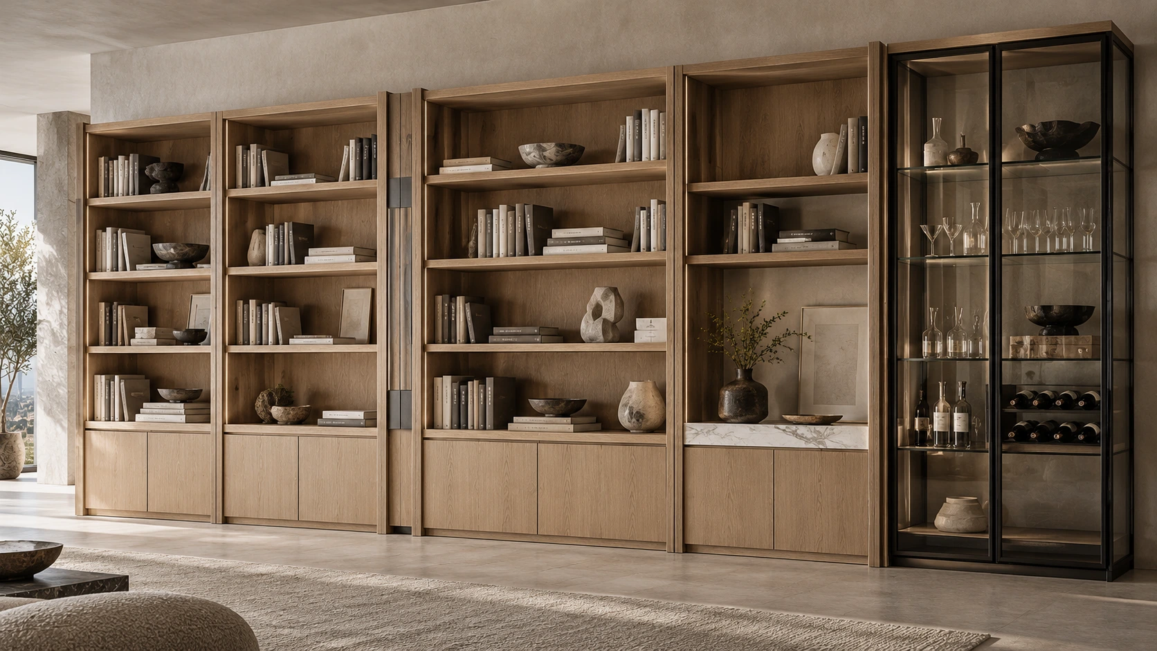 Timber Library Wall — a DF cabinetry design