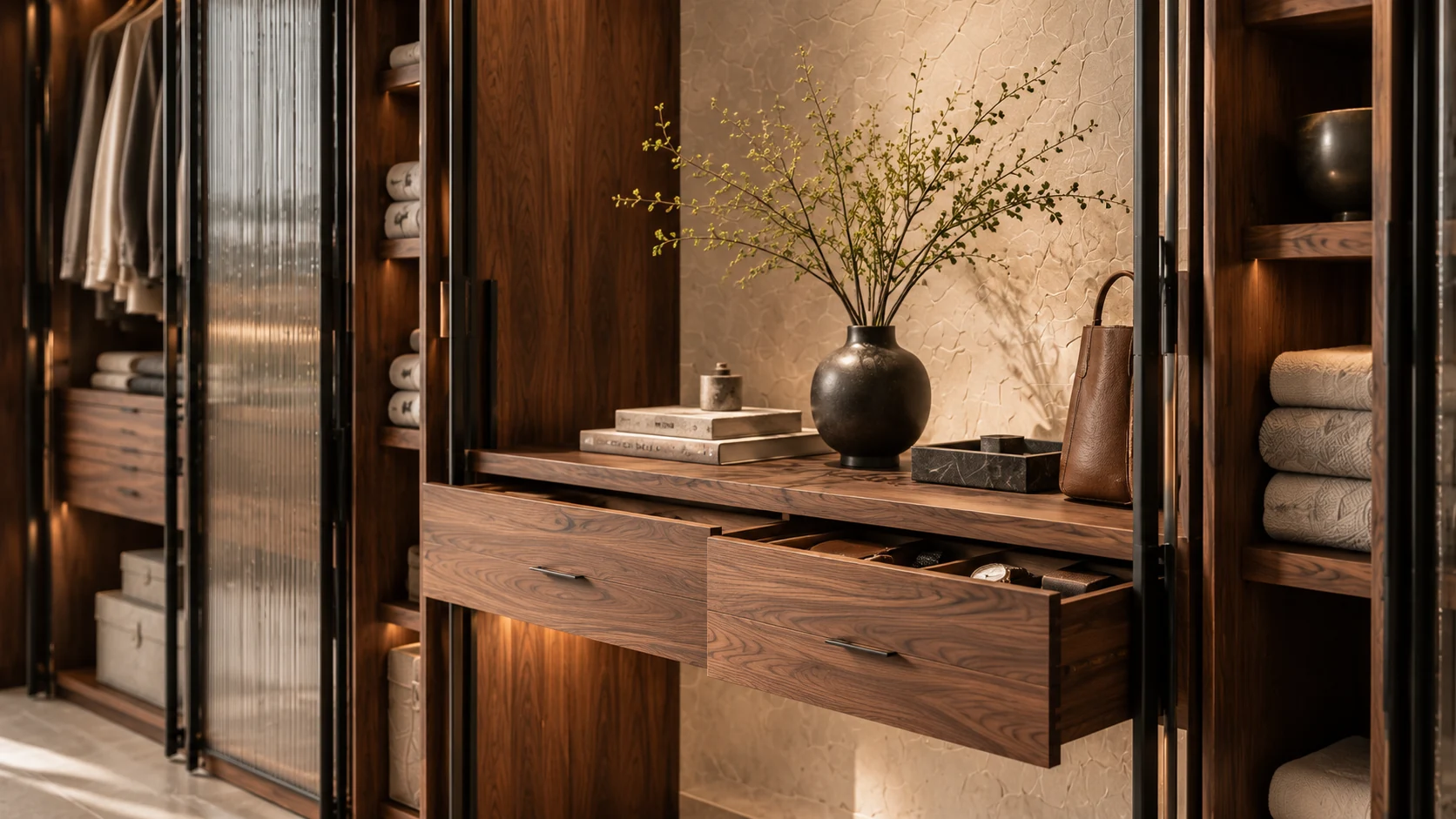 MA drawer and central cabinet design detail
